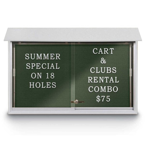 Outdoor Enclosed Combo Board, 72"x36", Bronze Frame/Green & Burgundy